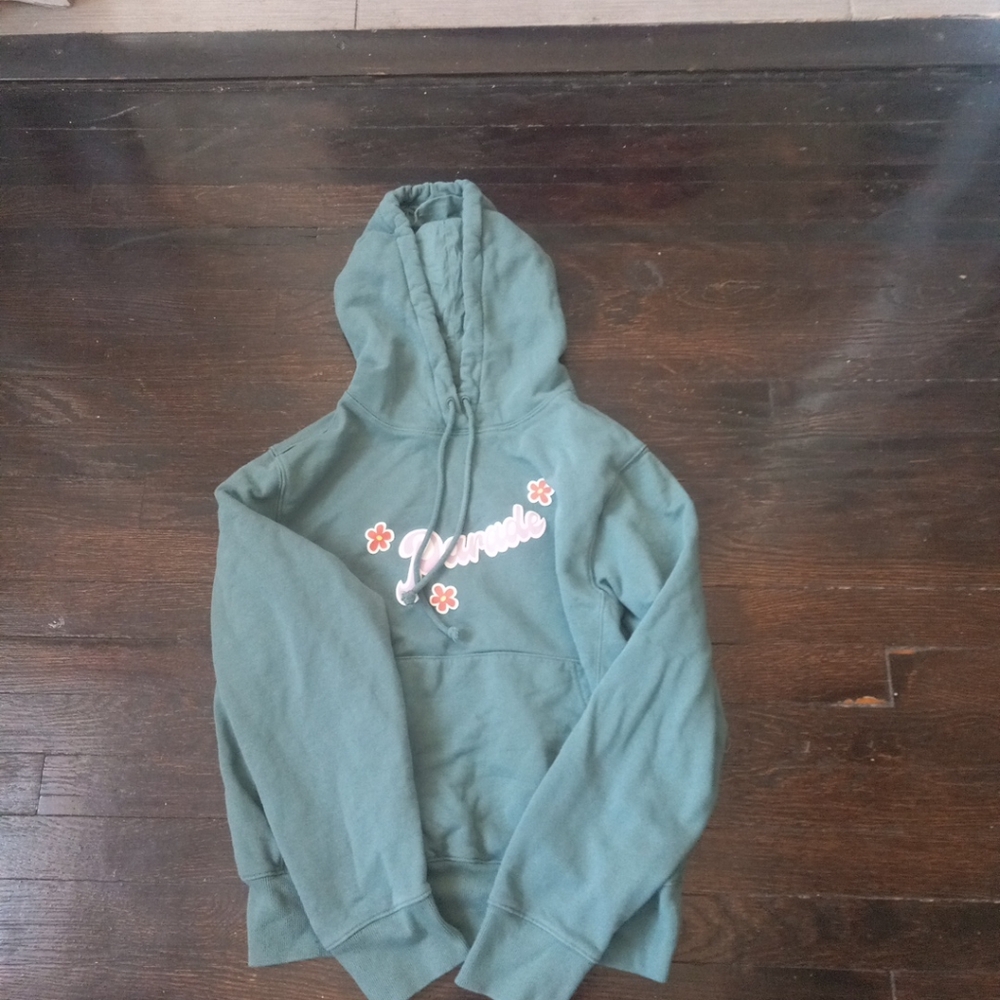 Parade With Flowers On It Mens Green Hoodie Size Medium Outdoor Casual Comfort